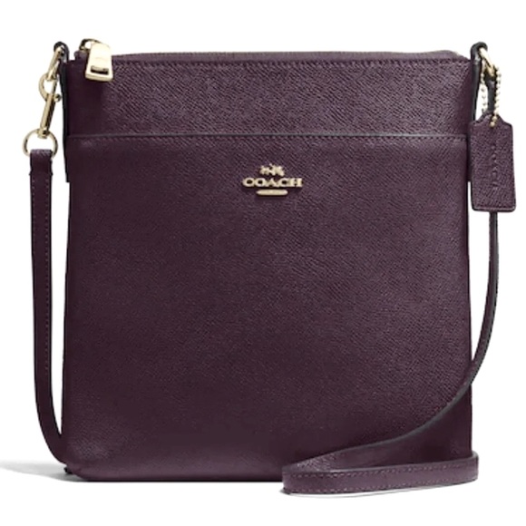 Coach Handbags - COACH Kitt Messenger Crossbody Gold Oxblood Brown Leather Small File Bag